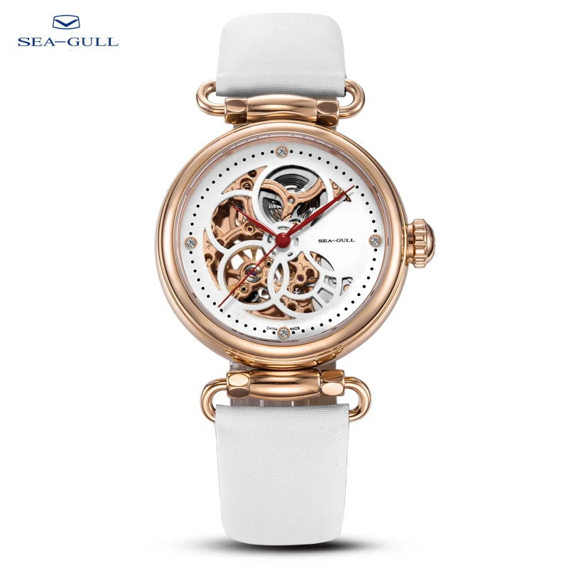 Seagull Openwork Dial Mechanical Ladies Watch 38mm Luxury Automatic Wristwatch 316L Stainless Steel Sapphire Brand Watches 6002L