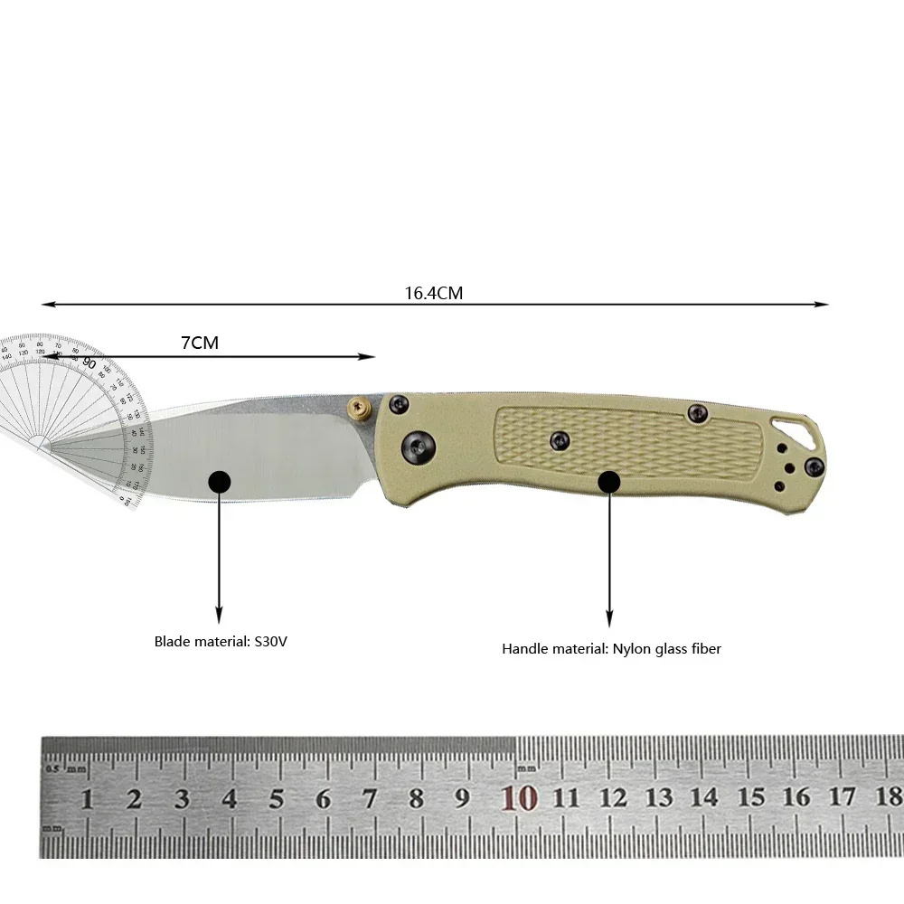 Mini Pocket Knives BM 533 Bugout Folding Knife Nylon Fiber Handle Outdoor Camping Hunting Knives Safety Defense EDC Tool