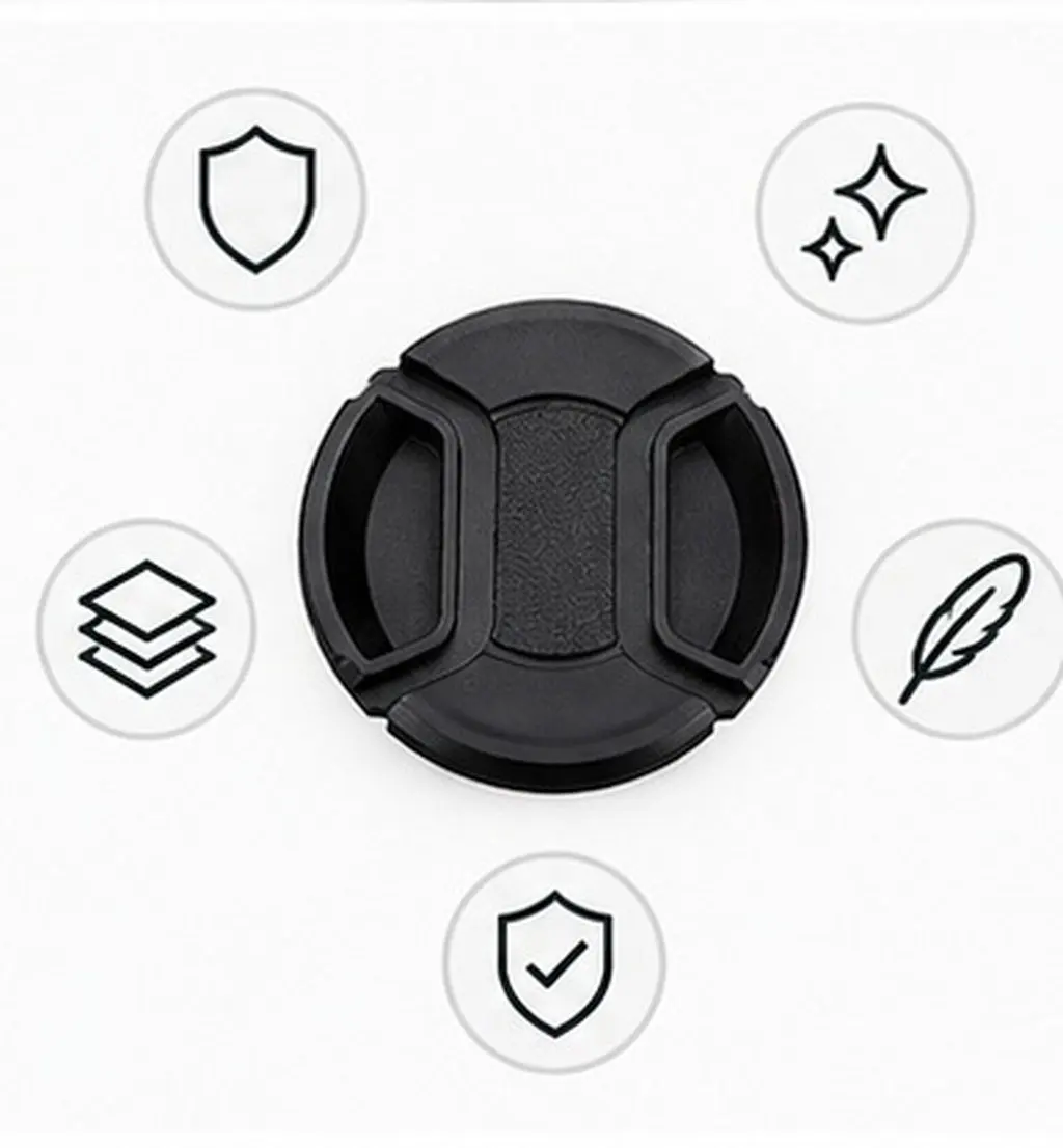 6Pcs Camera Lens Cover Protector Hard Plastic Center Pinch Snap Lens Cover Dustproof Bumper Guard for Dslr Photography