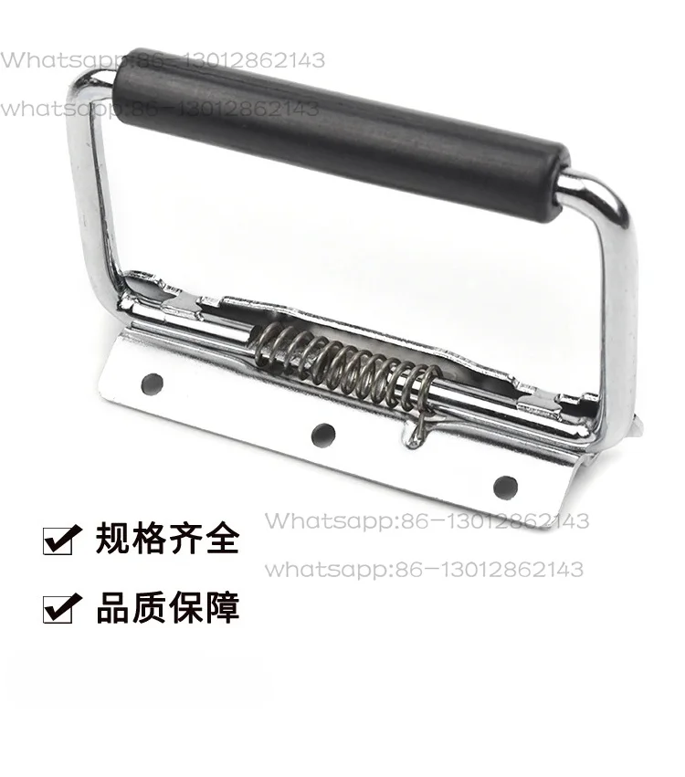 

2pcs Black folding handle with return handle, U-shaped spring return hardware handle, rebound cabinet iron handle