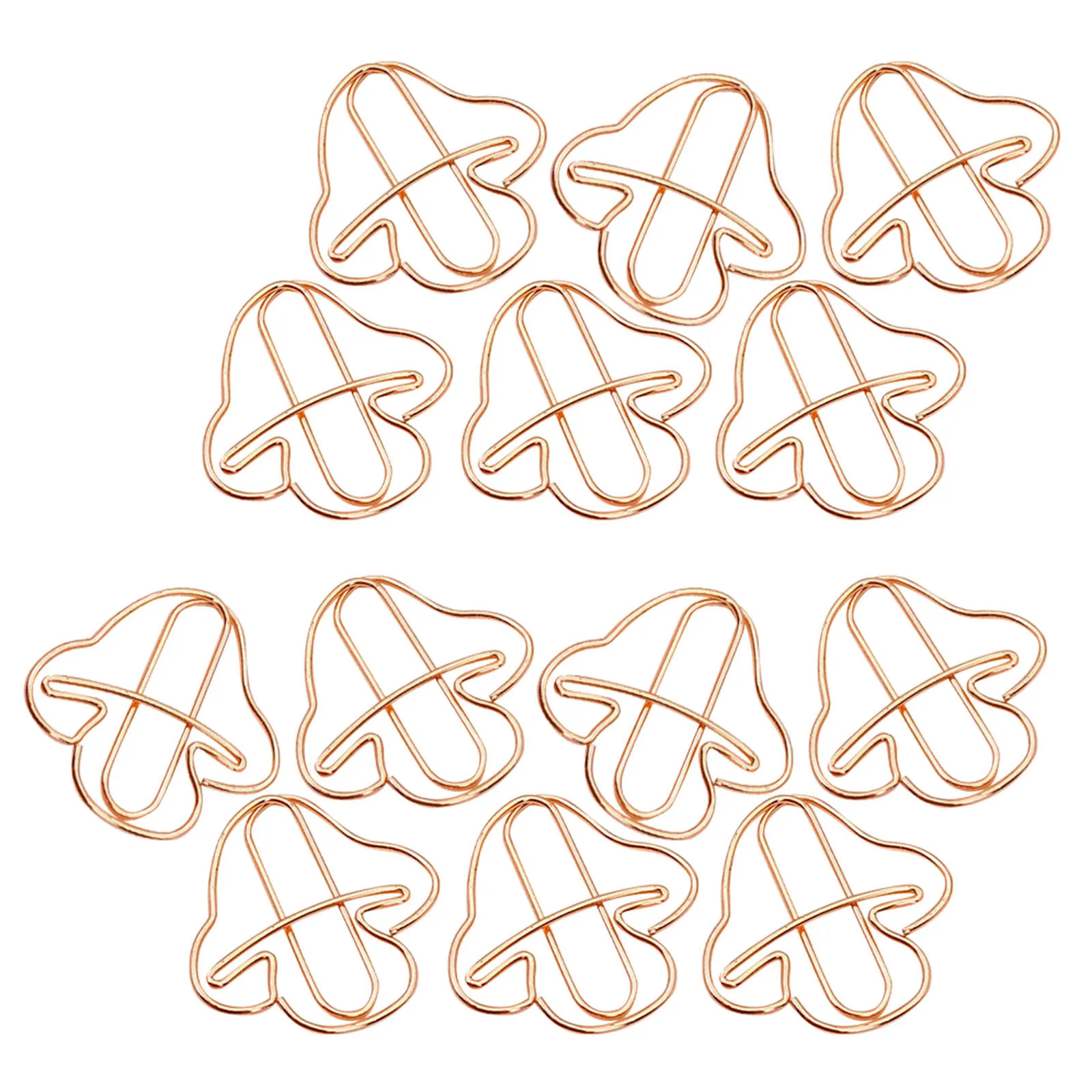 20pcs Metal Paper Clips Mushroom Shape For Office Home School Document Fixing Clips Multi-Use Practical Stationery Supplies