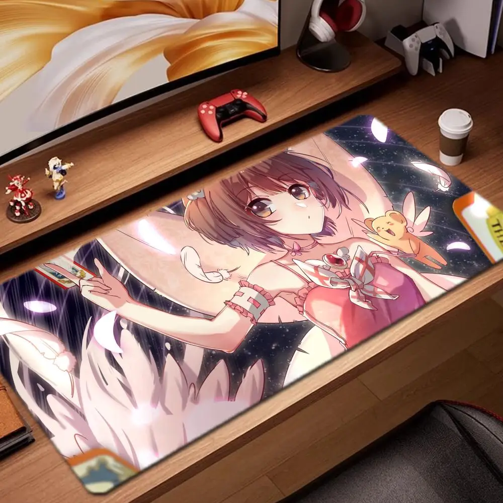 

sakura card Mouse Pad Game Accessories keyboard pad XXL large locking edge 900X400 mm table mat Gaming mousepad