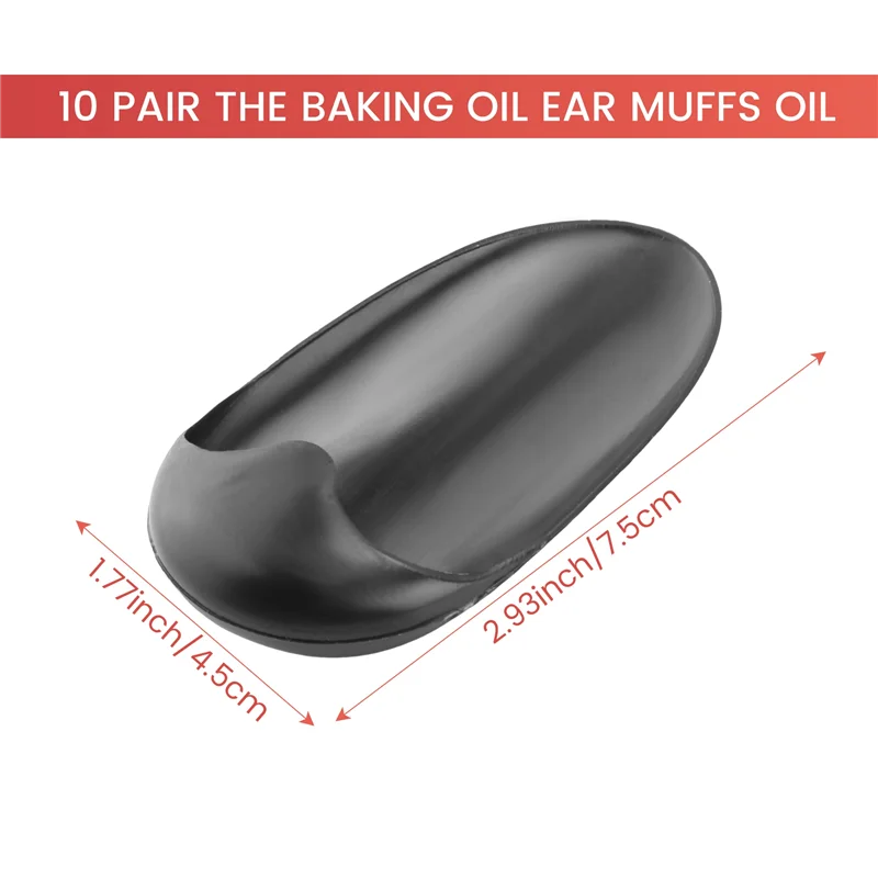 M04K 10쌍 검정색 플라스틱 미용 염색 컬러링 귀 덮개 보호대