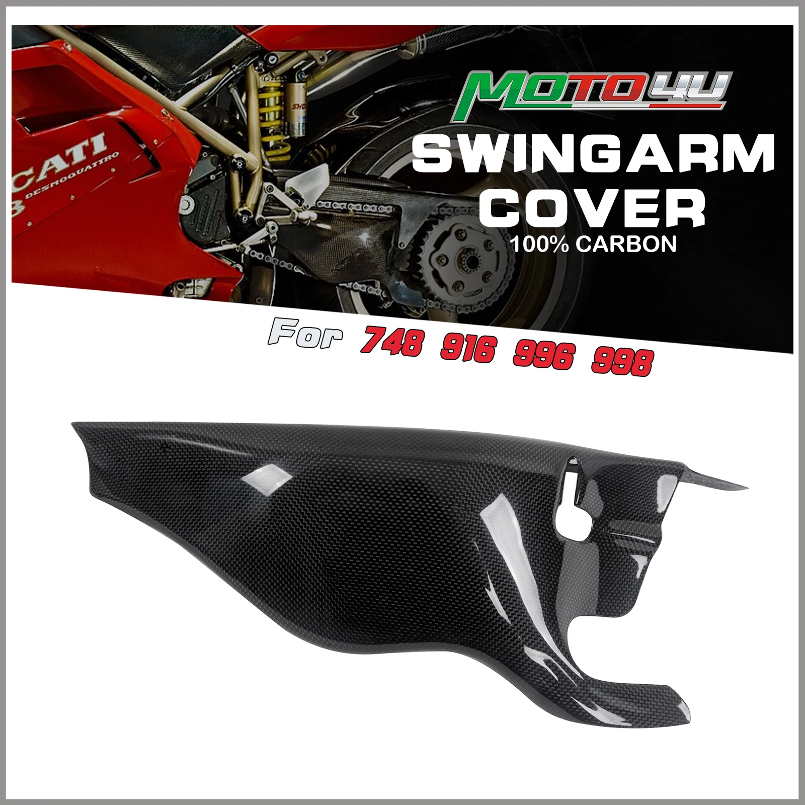 For Ducati 748 916 996 998 100% Carbon Fiber Swing Arm Cover Motorcycle Fairing Swingarm Cover