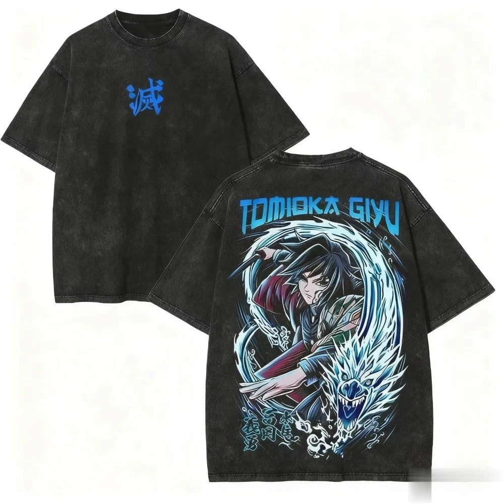 Neues 2026 Demon Slayer Giyuu Anime Manga T-Shirt Unterhemd Unterwäsche Baumwolle Sommer Herren- und Damen-T-Shirt Top