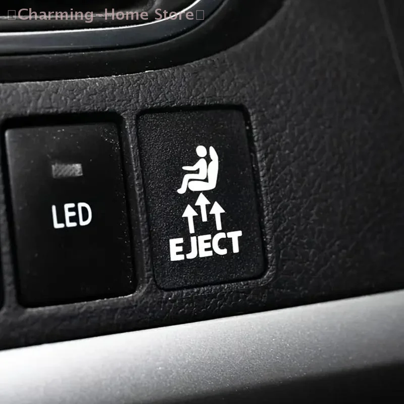 1PC EJECT Button Car Sticker, Humorous Automotive Joke Decal for Empty Buttons, Fun Gift for Car Enthusiasts & Friends Decor