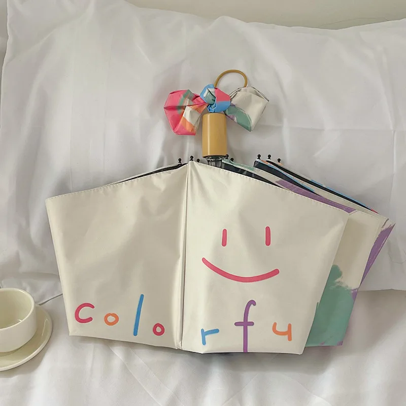 

Новый Автоматический Складной Зонт от Солнца и УФ-лучей для Дома, Женский, Портативный, Двойного Назначения, Маленький, Свежий Дизайн