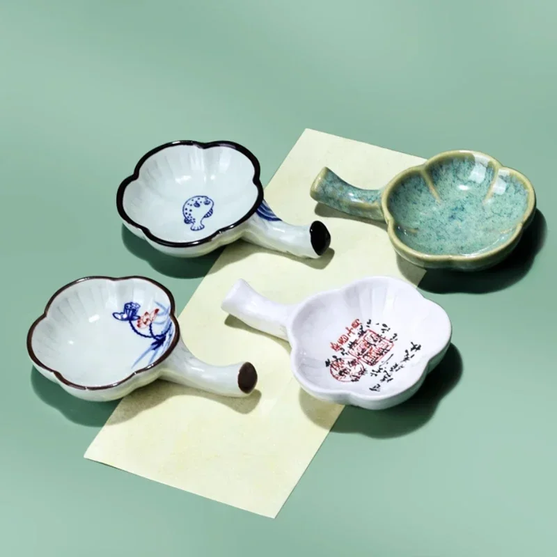 New Ceramic Inkstone Chinese Calligraphy Ink Tray Multifunctional Writing Brush Penholder Creative Watercolor Painting Ink Dish