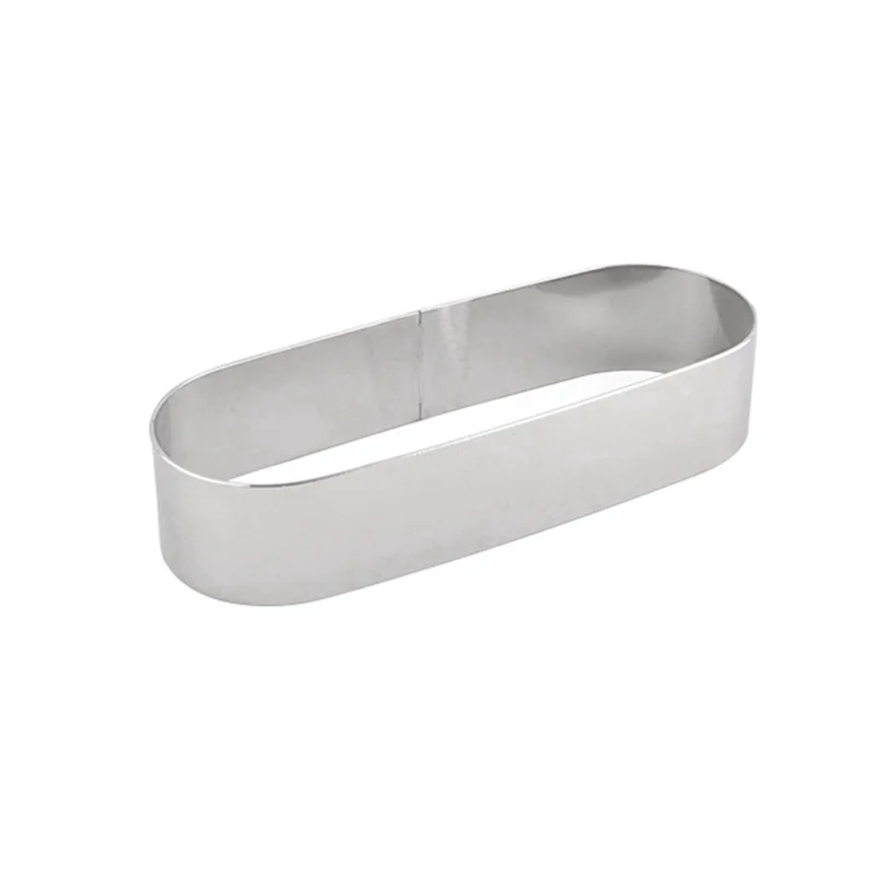 ALIM-Stainless Steel Mousse Ring Mold, Long Oval Tiramisu Baking Mold, Mini Cookie Cutters For Cakes, Pies, Desserts
