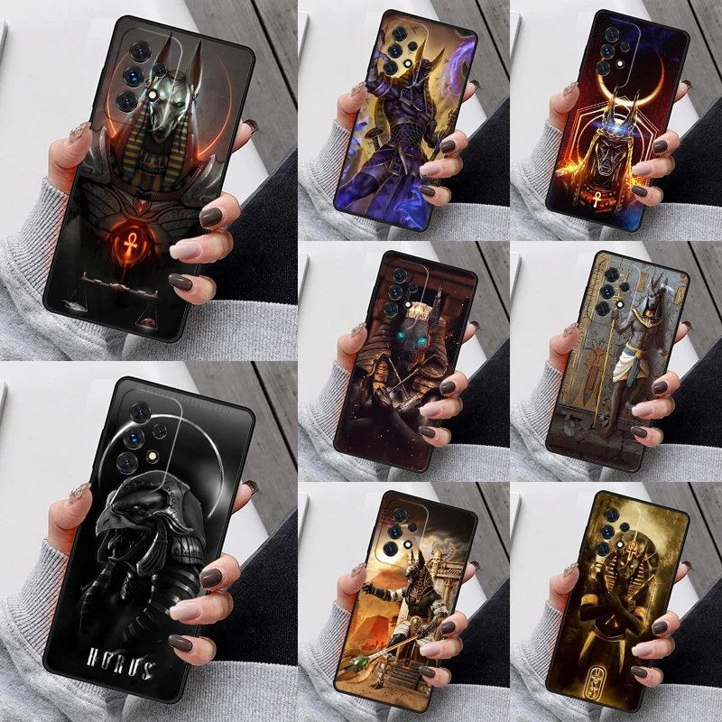 

Egypt God Horus And Anubis Phone Case For Samsung Galaxy S23 S21 S20 FE S24 S22 Ultra Note20 S10 S9 S8 Plus A40 A52 A12 A13 A53