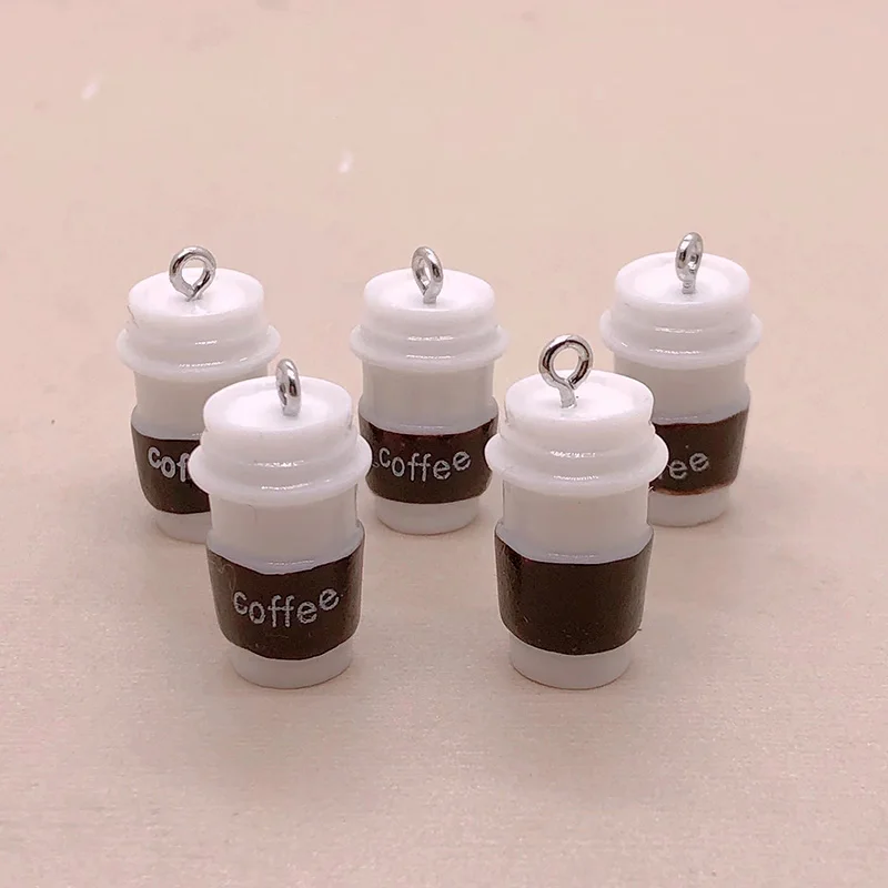 10pcs Mini Coffee Cup Resin Charms Cute Phone Charm Diy Beverage Drink Bottle Pendant For Earring Keychain Jewelry Make F135