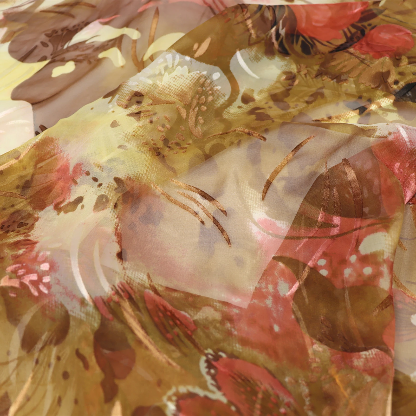 

Wide Large Flower Silk Rotten Flower Silk Cheongsam Hanfu Dress Shirt Mulberry Silk Clothing Fabric Surface