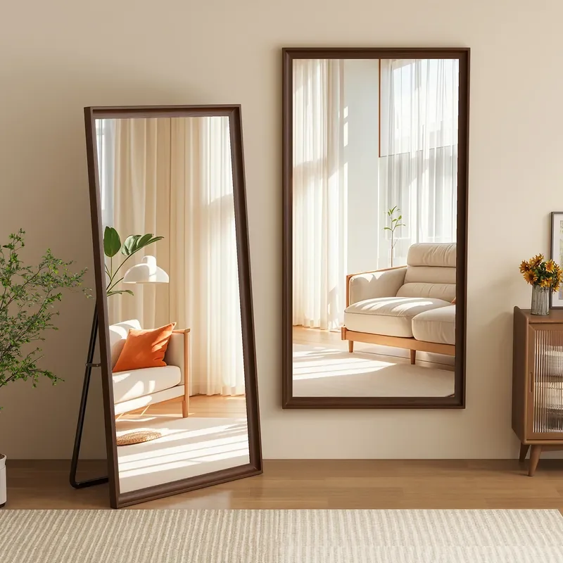Vintage Full Length Wall Mirror for Bedroom Dressing Room Floor Standing Arched Body Check Glass Home Decor