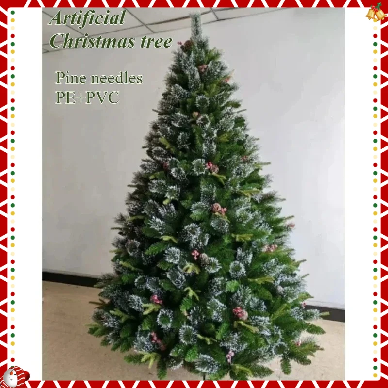 

Artificial Christmas Tree Encrypted Pine Needles PVC PE Christmas Tree with LED Lights 1.5m - 1.8m Family Christmas Decoration