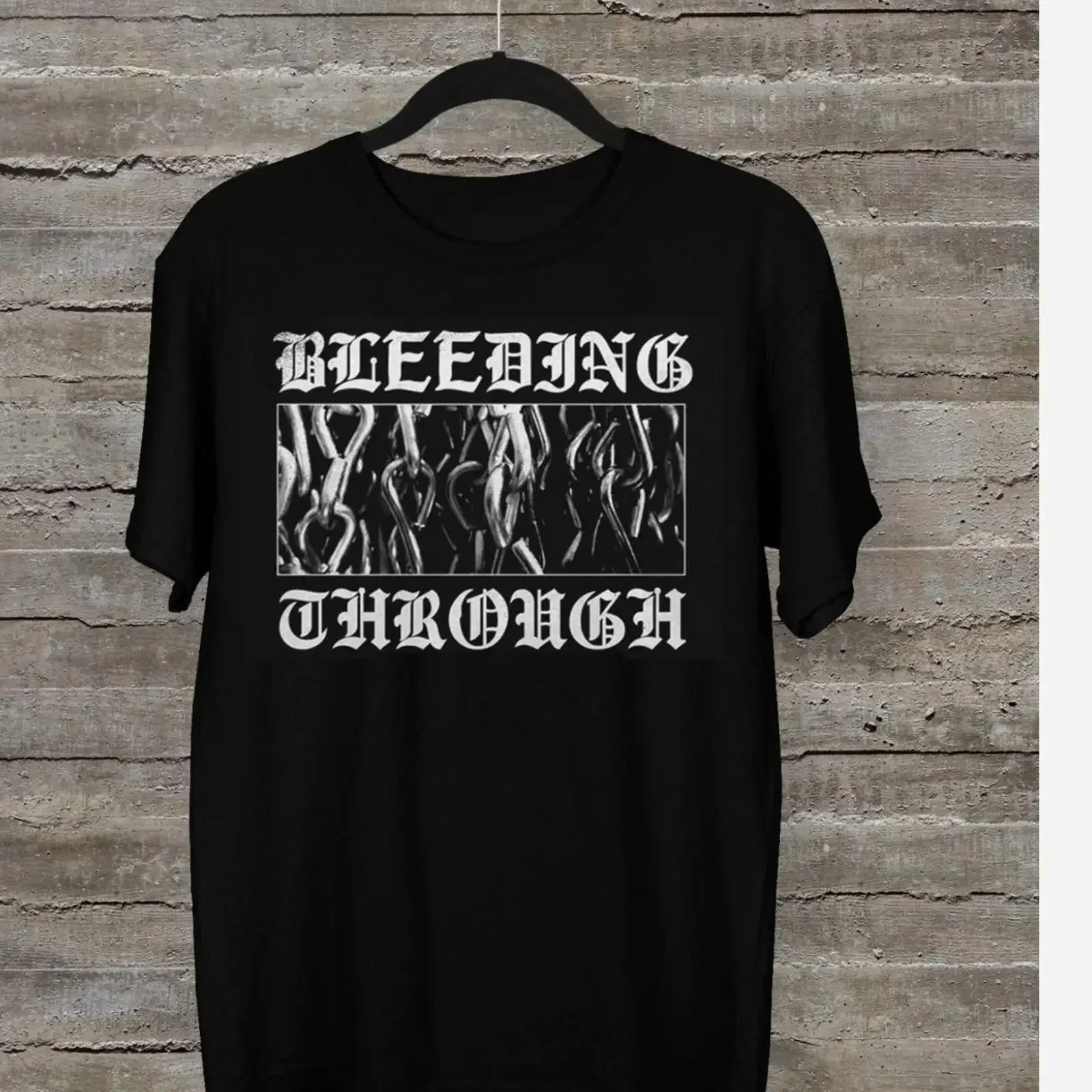 Bleeding Through band T shirt S 5XL Q4758 vintage Washed Stretched Versatile Comfortable streetwear Unisex Stylish Slightly