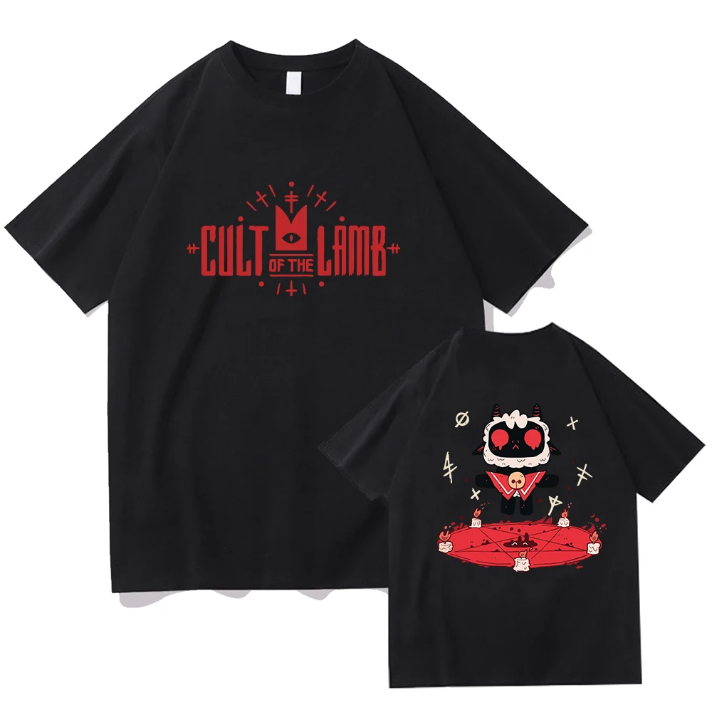 Cult of The Lamb T Shirt 90S T-Shirt Ullzang Streetwear Top Tees for Boys Girls Shirt Camisetas