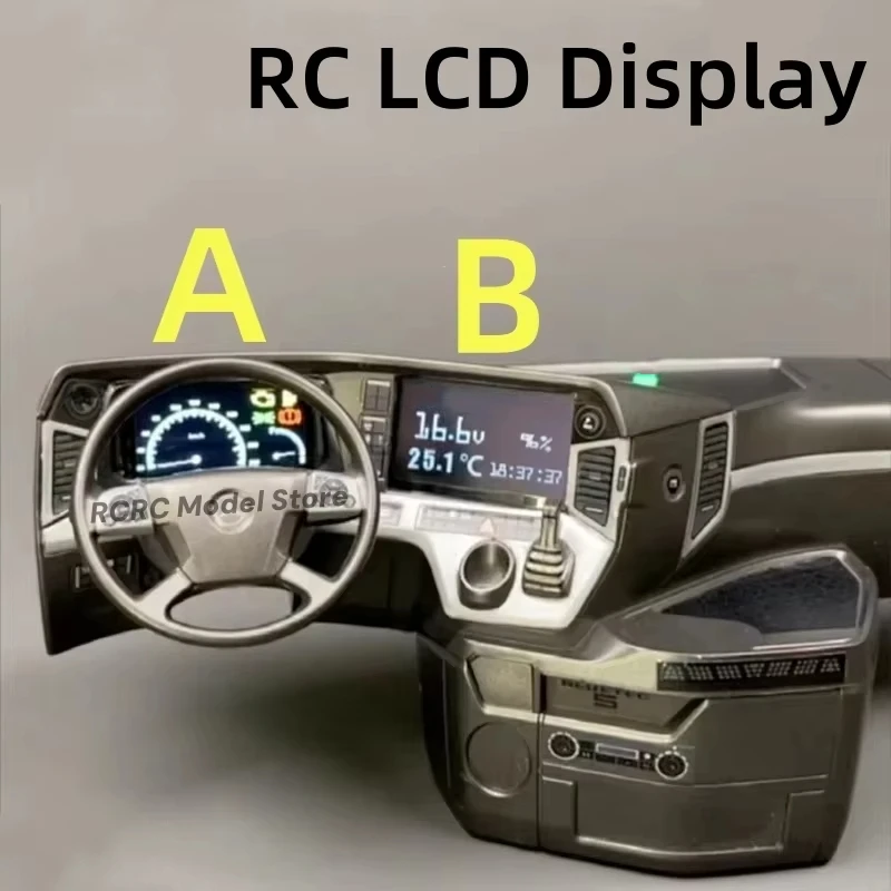 RC 1/14 Lkw Dashboard Bildschirm LCD Für Tamiya 1/14 RC Traktor Lkw Kipper Anhänger 770S FH16 AROCS ACTROS TGX Teile Zubehör