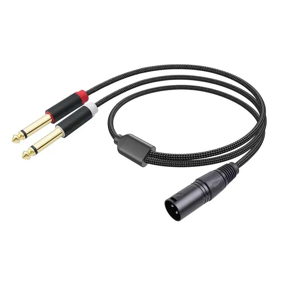 XLR To Dual RCA Y Splitter Cable Anti-Shielding For Mixer Power Amp Mic Portable Audio Device Accessories