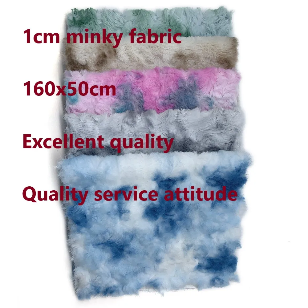 New 160x50cm 100% Polyester Faux Fur Fabric 1cm Antibacterial Soft Minky Fabric Handmade Doll/winter DIY Sewing Fabric