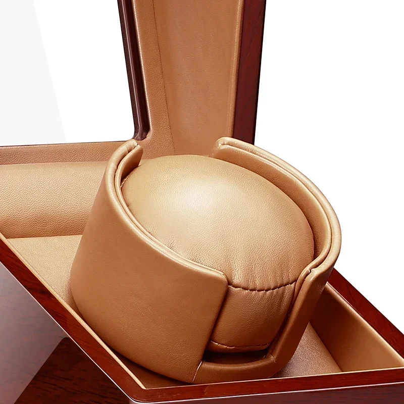 الجملة بطارية ملفاف ساعة 1 منافذ الخشب الميكانيكية تخزين الساعات آمنة التلقائي لف صندوق عرض للعلامة التجارية الفاخرة