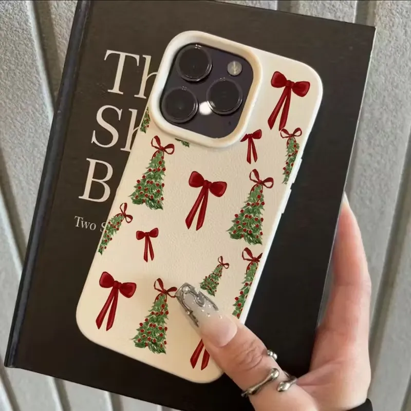 Christmas Tree Red Bow Phone Case Phone Case For iPhone 17 16 15 14 Pro Max 13 12 11 XS X XR 7 8 Plus 16e 17 Air Soft TPU Cover - náhled 4