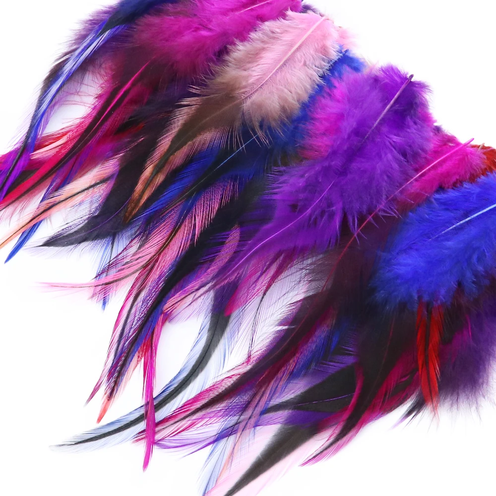 4-6inch Natural Rooster Feathers for Crafts Jewelry Handicraft Accessories Decorative 50/100pcs Cock Pheasant Plumes Fly Tying