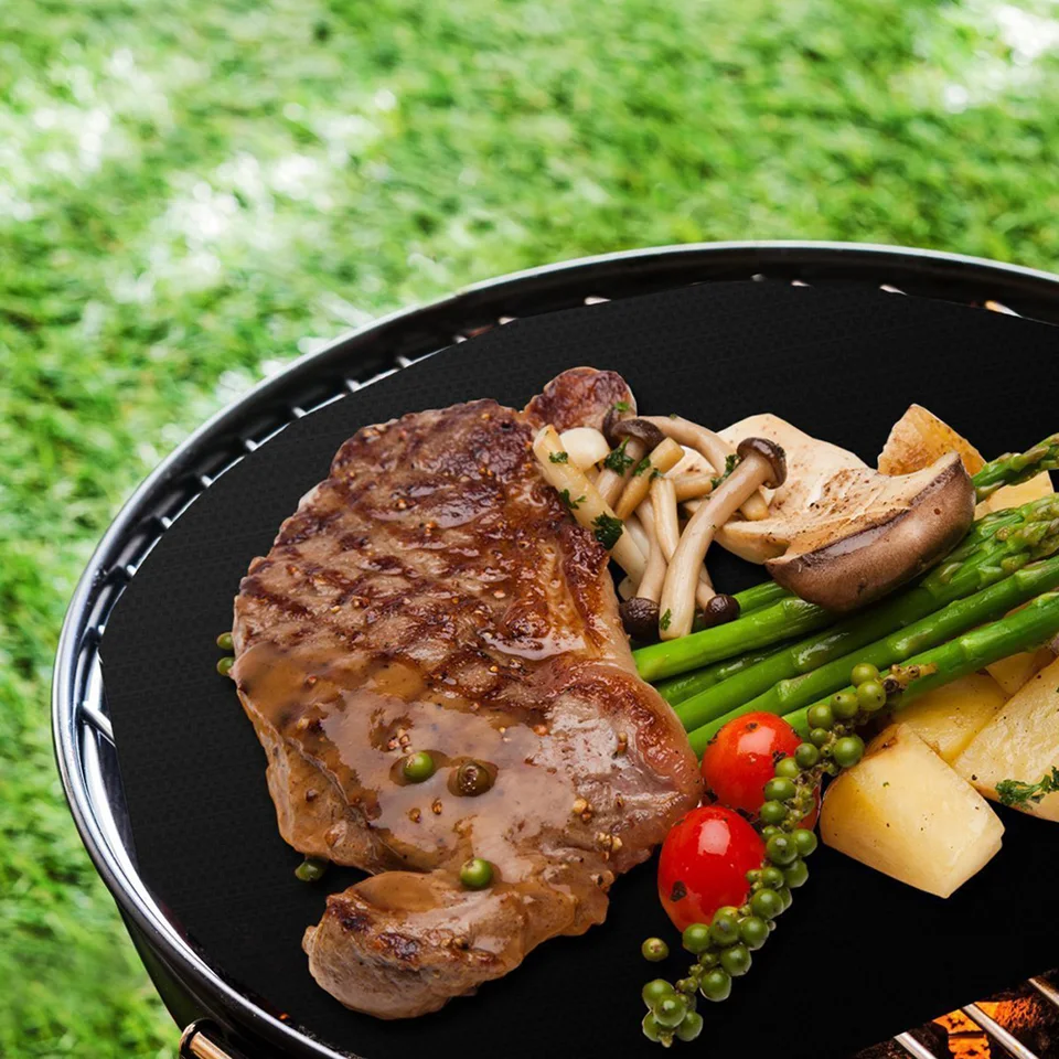 Alfombrillas Antiadherentes Para Parrilla – 4 Unidades De 40 Cm, Reutilizables De Fibra De Vidrio, Aptas Para Lavavajillas, Para Barbacoa De Gas, Carbón Y Horno