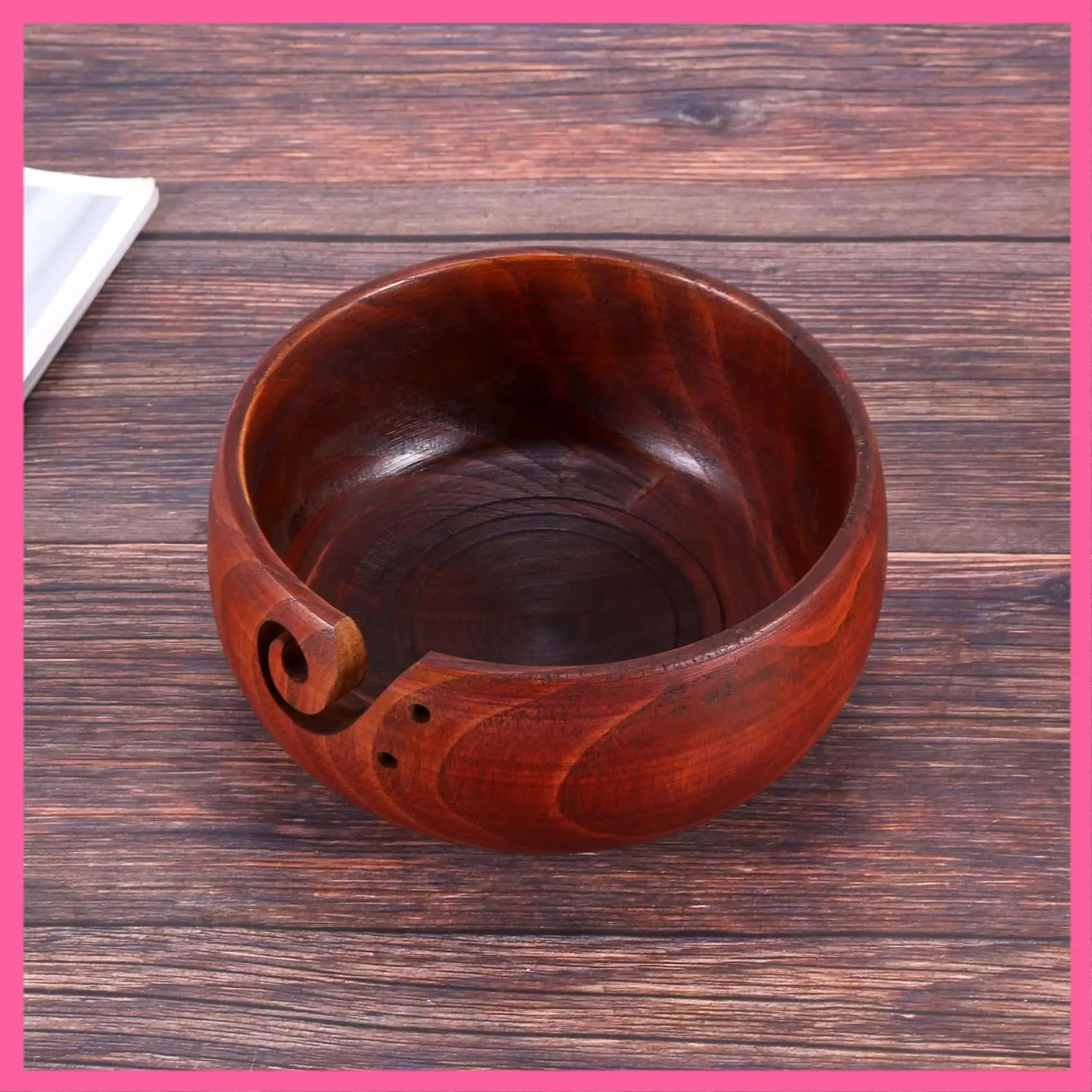 

Горячая деревянная миска для пряжи, корзина для хранения вязания из шерсти, органайзер для набора для вязания крючком, держатель для пряжи для вязания ко Дню матери