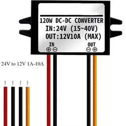 24V to 12V 1A-10A Step Down Converter Adaptive DC to DC Buck Converter Transformer Module Regulator Car Power Supply Module