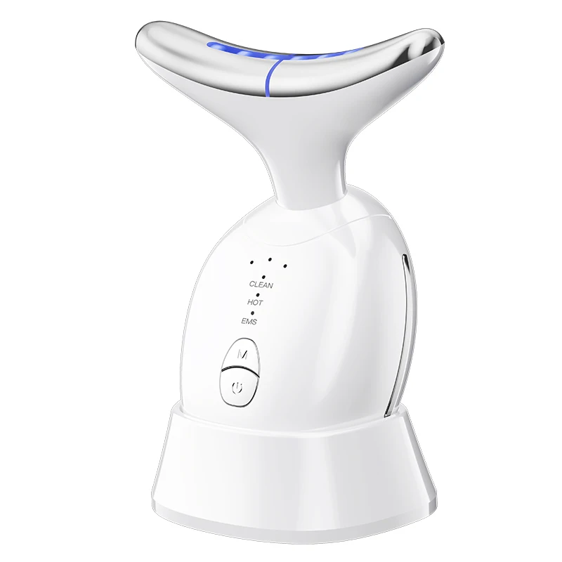 Facial and neck massager, three color light effect facial lift, vibration therapy facial shaping tool