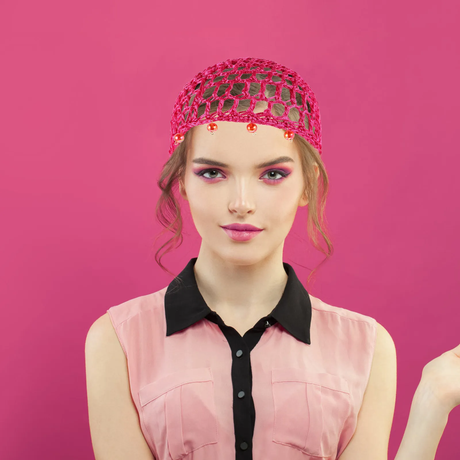 

Вязаная крючком повязка на голову ручной работы для женщин: ажурная, дышащая, в нежном французском стиле, универсальная, в стиле бохо, аксессуар для волос