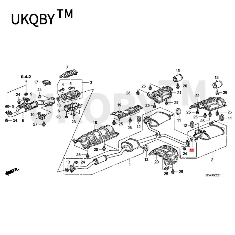 حشية السيارة 2004-Hon daA CCO RDH YBR IDL OGO ODY SSEY CG1 CM6 حشية واجهة ماسورة العادم حشية الختم 18303SE1S01