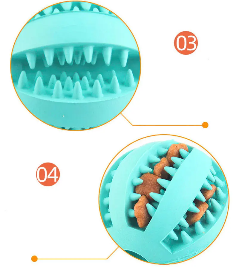 Hunde-Gummi-Leckball: Interaktiver Kau- und Zahnreinigungsball für Hunde – Trainings- und Langsam-Fressball für Haustiere – Detail 6