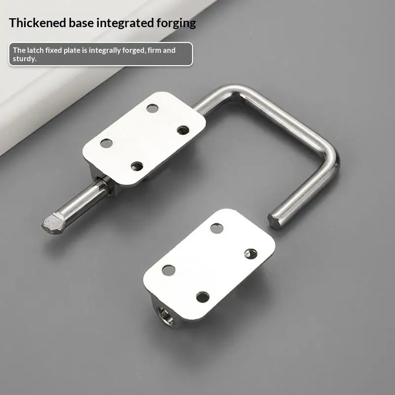 Edelstahl 90 180 Grad Drehbarer Türverschluss, Einbruchschutz-Sicherheitsriegel für Innen-Schiebetüren aus Glas – Detail 6