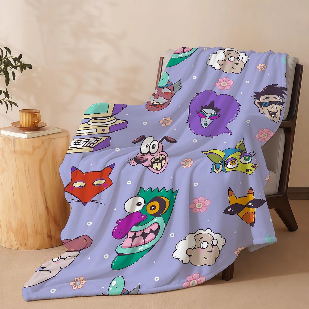 C-Courage the C-Cowardly Dog Blanket Soft Warm And Thick Perfect For Bedroom Living Room Bed Sofa Camping Picnic Office Gift