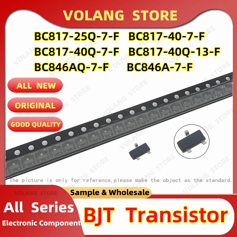 10Pcs SMD BJT Bipolar Junction Transistor BC817-25Q-7-F SOT23 BC817-40-7-F BC817-40Q-7-F  BC817-40Q-13-F BC846AQ-7-F  BC846A-7-F