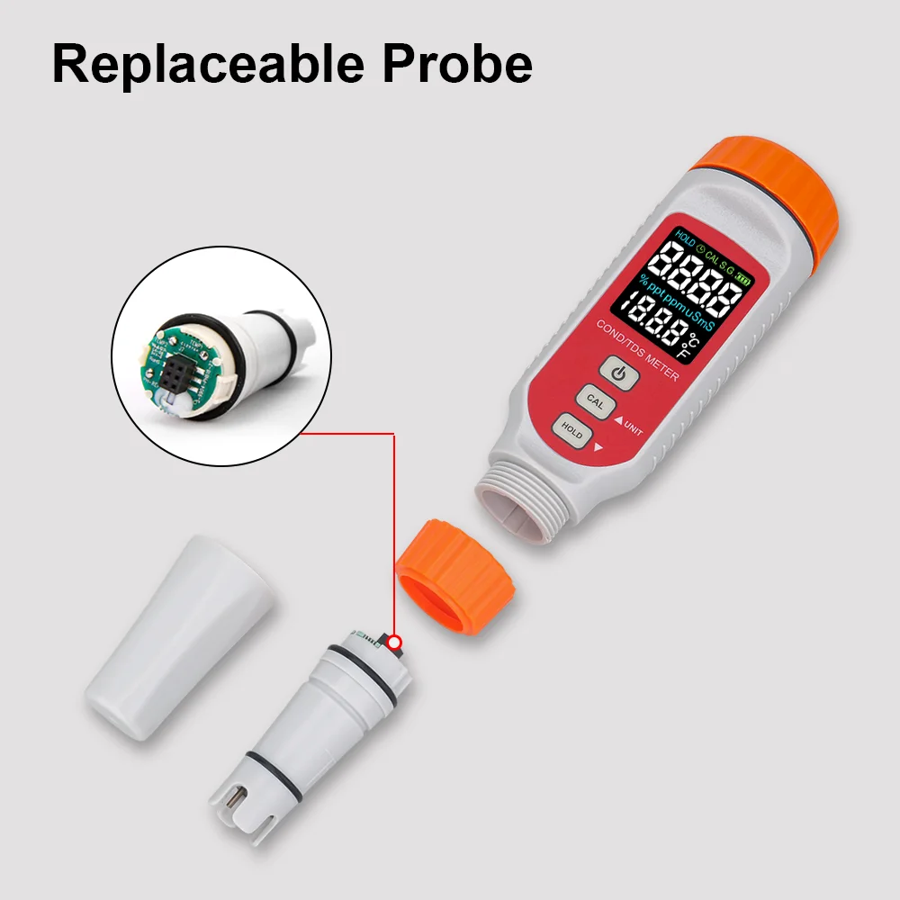 Imagem -02 - Portátil Digital Condutividade Analyzer Tds Medidor Condutividade Tester Água Qualidade Medidor Cond Temperatura