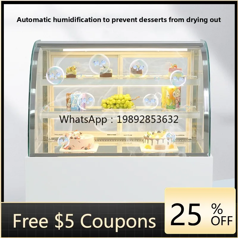 

ZZ Cake Display Cabinet Commercial Dessert Showcase Pastry Arc-shaped Delicatessen Fruit Preservation Mousse Vertical