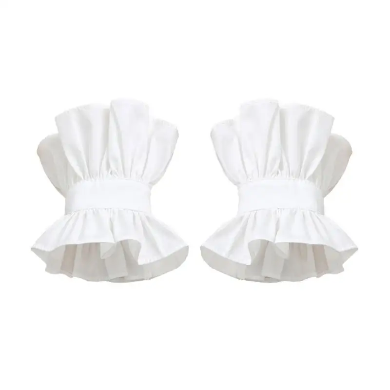 39bd-取り外し可能なシャーリング襟ガールズルネッサンス服ショールシャツやドレス用