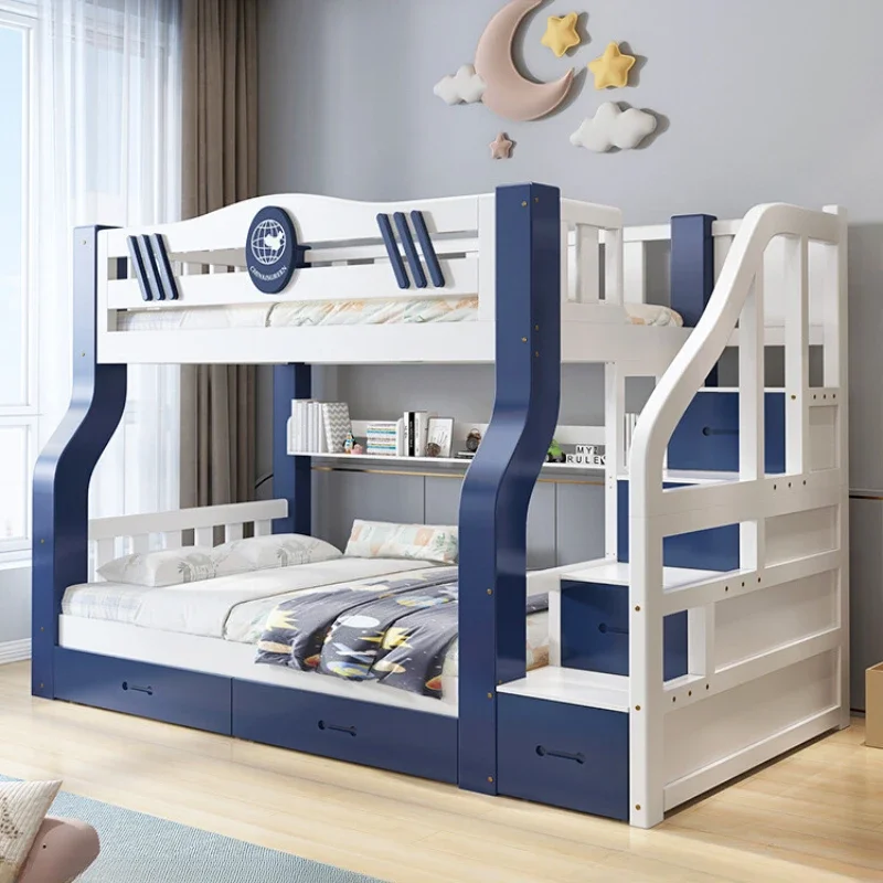 

Storage Headboard Frame Bunk Bed Walk Up Down Stairs Simple Children Bunk Bed Kids Hotel Modern Cama Infantil Bedroom Furniture