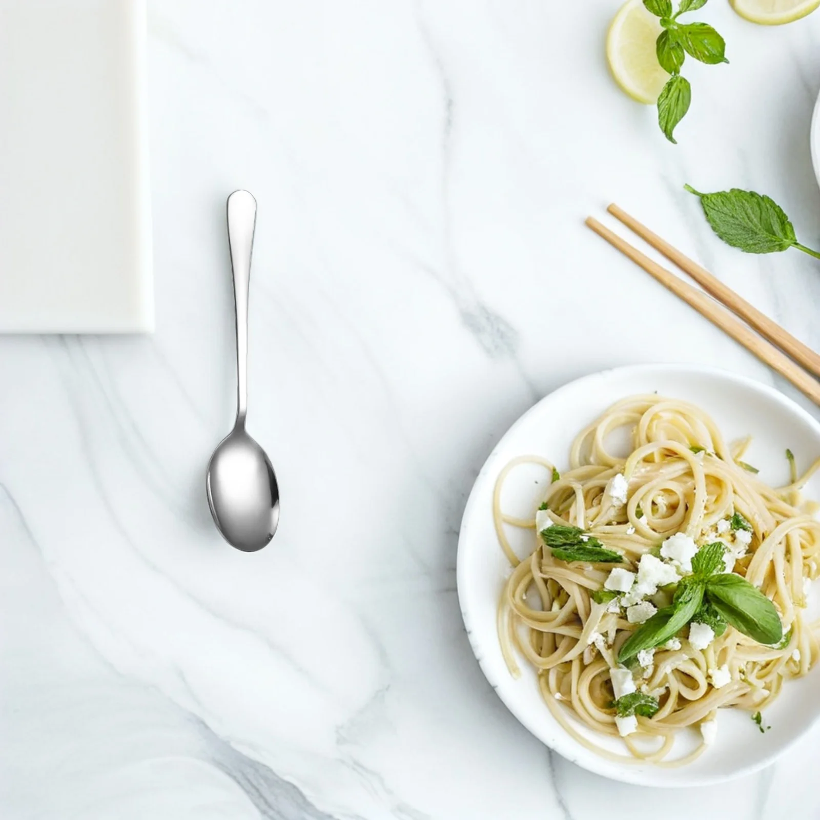 

4pcs Salad Utensils Set Stainless Steel Serving Spoons Forks Durable Dishwasher Safe Kitchen Tools For Home Party Catering