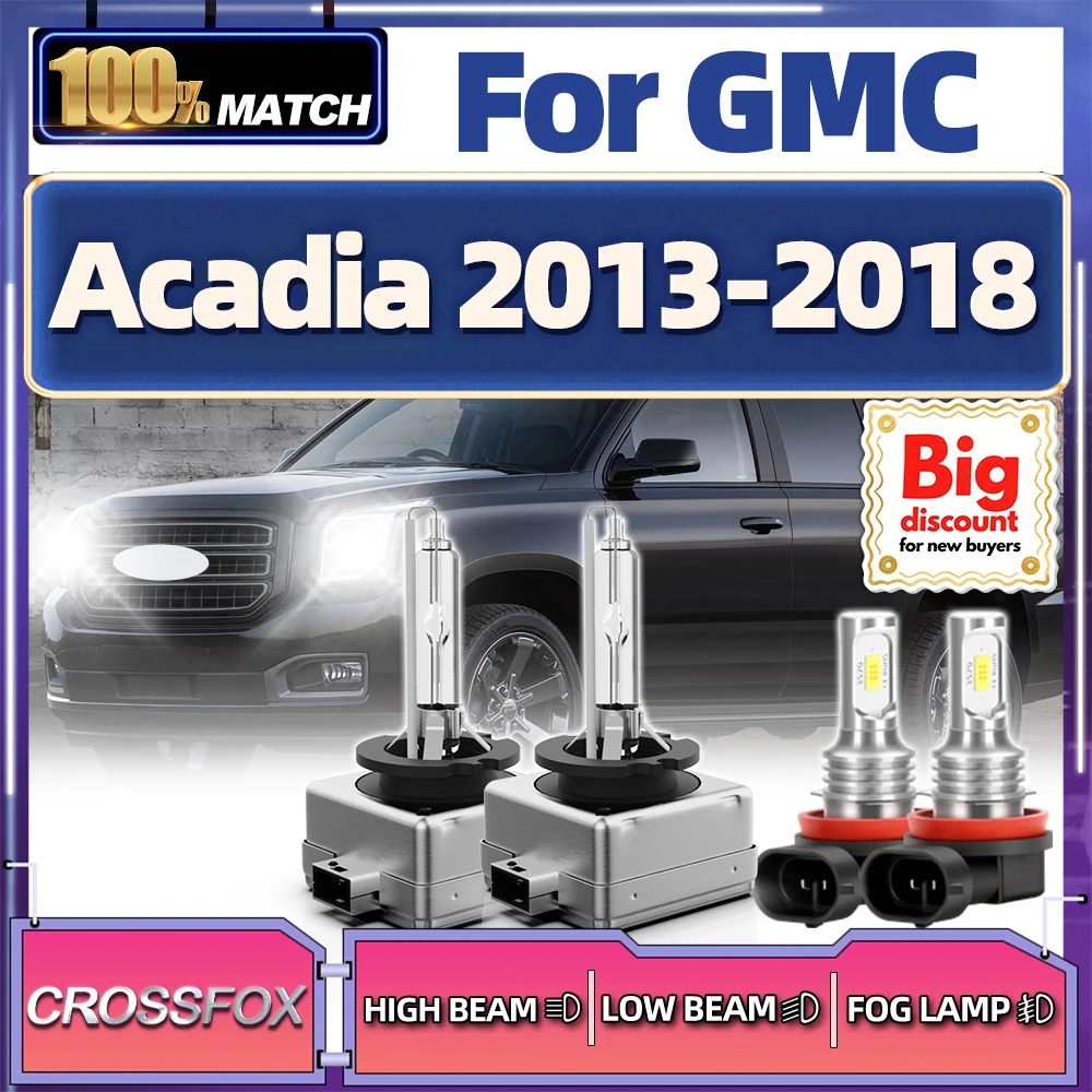 

CORSSFOX Upgrade HID Xenon Headlight Bulbs Super Bright Headlamp Ampoules Fog Light For GMC Acadia 2013 2014 2015 2016 2017 2018