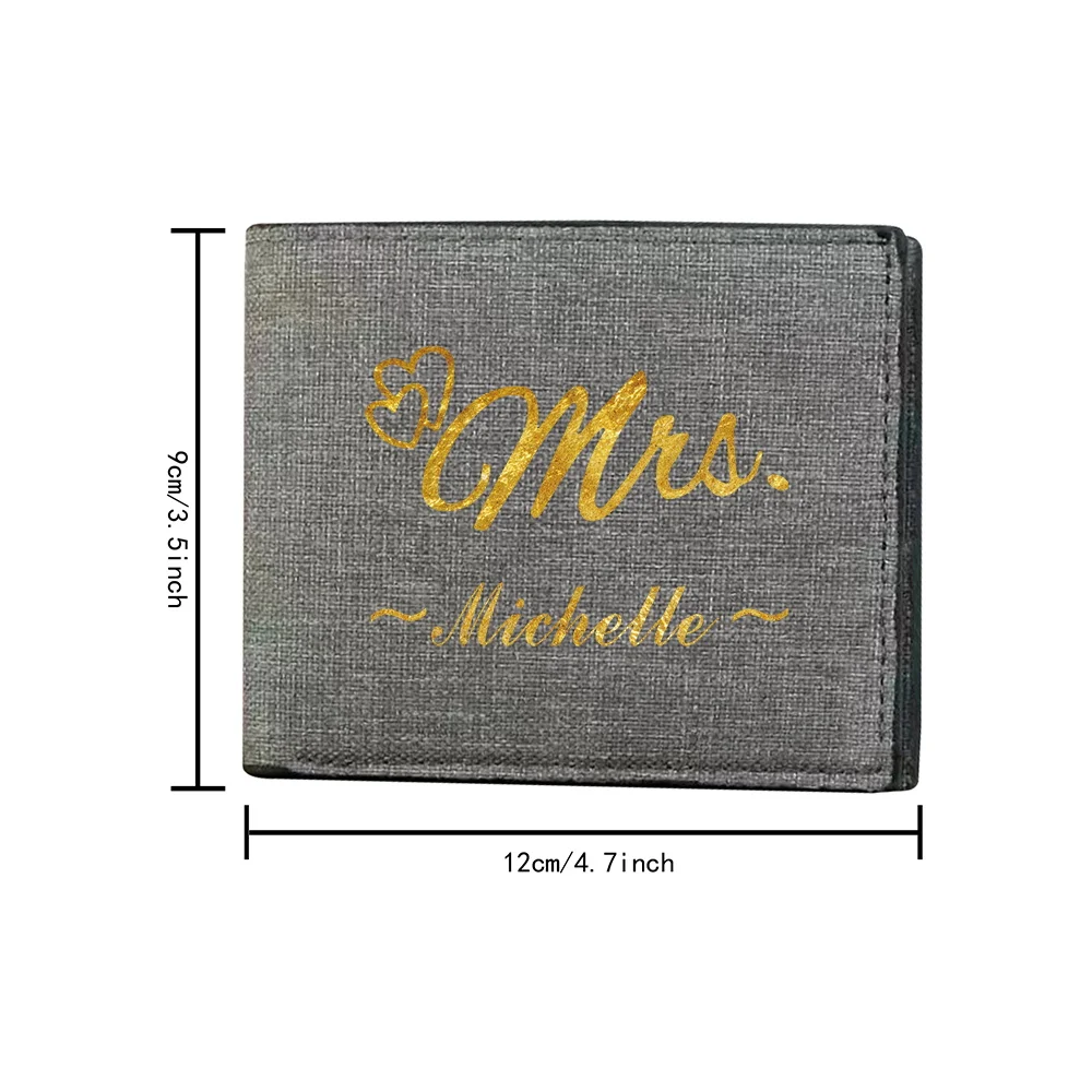 Personalized Customized Name Wallet Card Holder High-quality Coin Pouch Id Card Wallets Simple Cash Pocketbook Foldable Bag