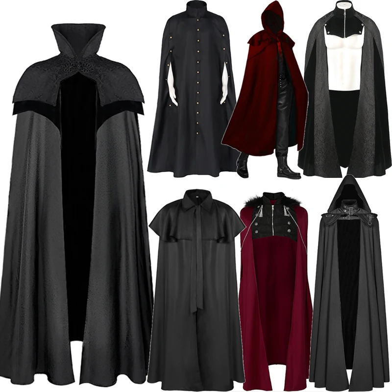 

loween Witch Costume Hooded Cloak for Masquerade Par Adult Cosplay Performance Death God Cloak Medieval times Sle