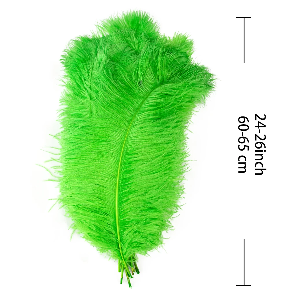 60-65cm 24-26 Inch Natural Ostrich Feathers Hard Shots 10/50/100/200Pcs for Wedding Centerpiece DIY Craft Home Decoration Supply