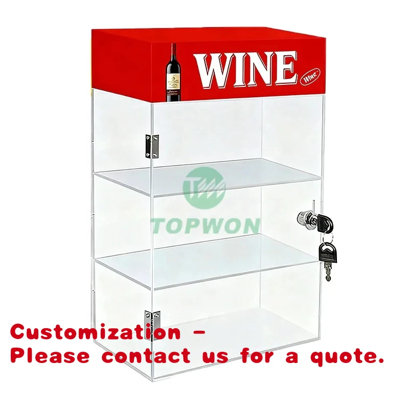 Customize.Custom Retail Store Acrylic Display Cabinet 4 Tier Acrylic Product Display Stand Food Wine Makeup Acrylic Display