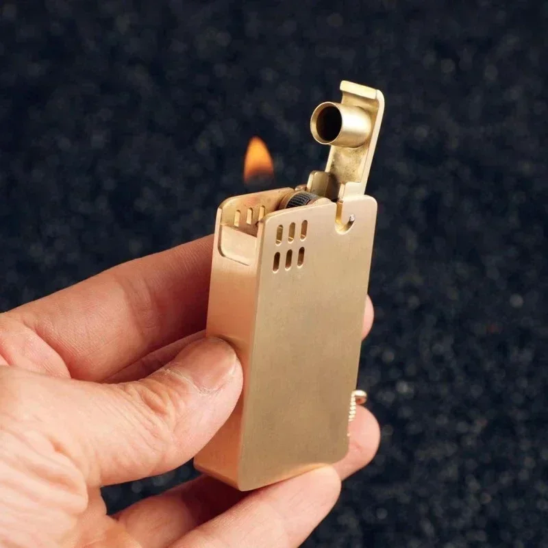 The Newest Pure Copper Retro Lighter Esprit One-button Ejection Ignition Lighters Men's Smoking Gift Accessories