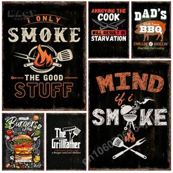 BBQ Meat Grilling Metal Signs Home Kitchen Restaurant Wall Art Decor Club Bar Plaques Garage Party Street Plate Vintage Posters