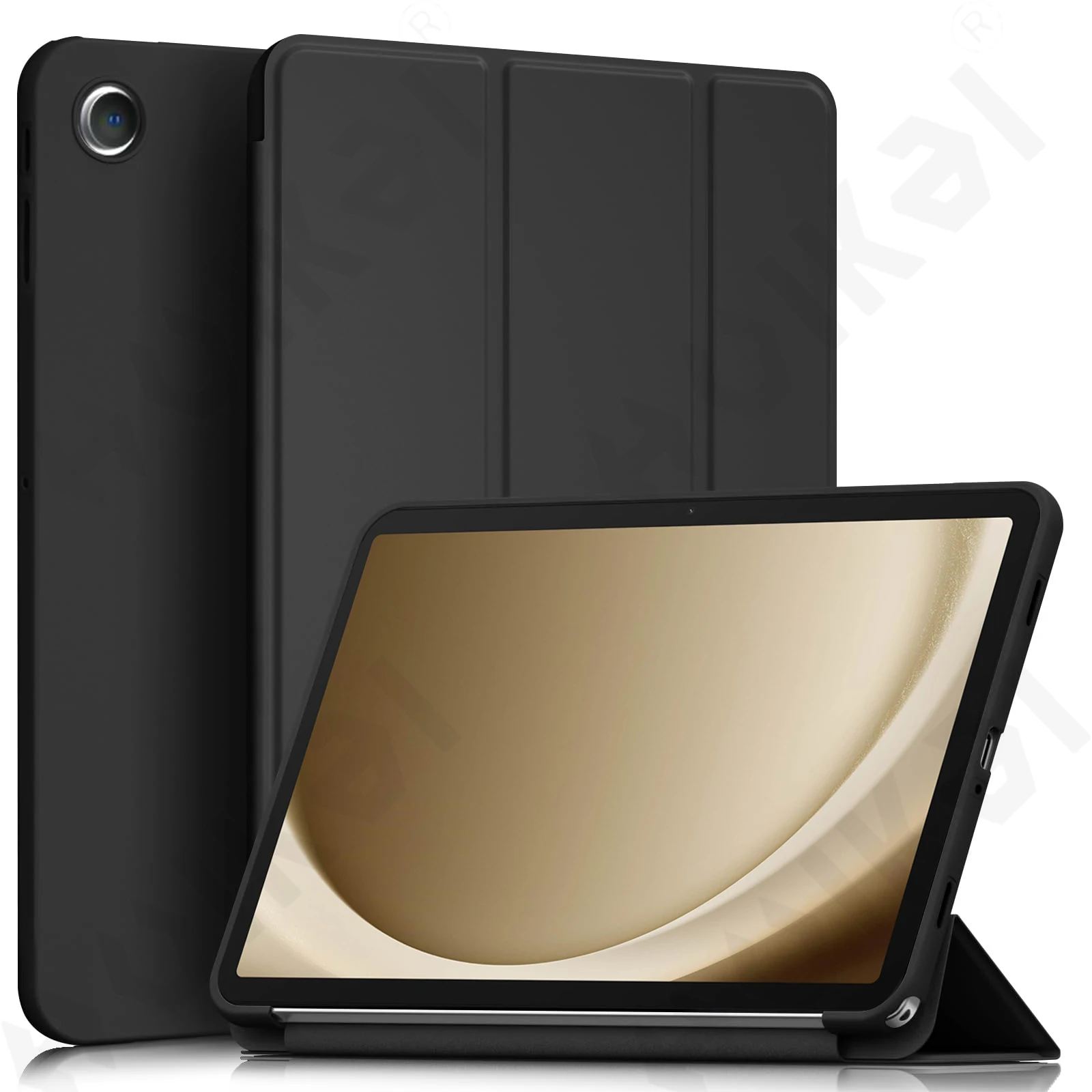 حافظة لهاتف سامسونج جالاكسي تاب A11 S11 S10 FE Plus رفيعة للغاية وشفافة خلفية ثلاثية الطي قلم لوحي شحن تلقائي للاستيقاظ/النوم #1