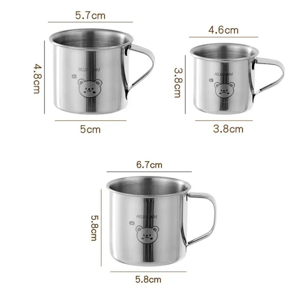 New 304 Stainless Steel Tea Milk Cup Anti Drop with Handle Children's Cup Outdoor Picnic Durable Milk Cup